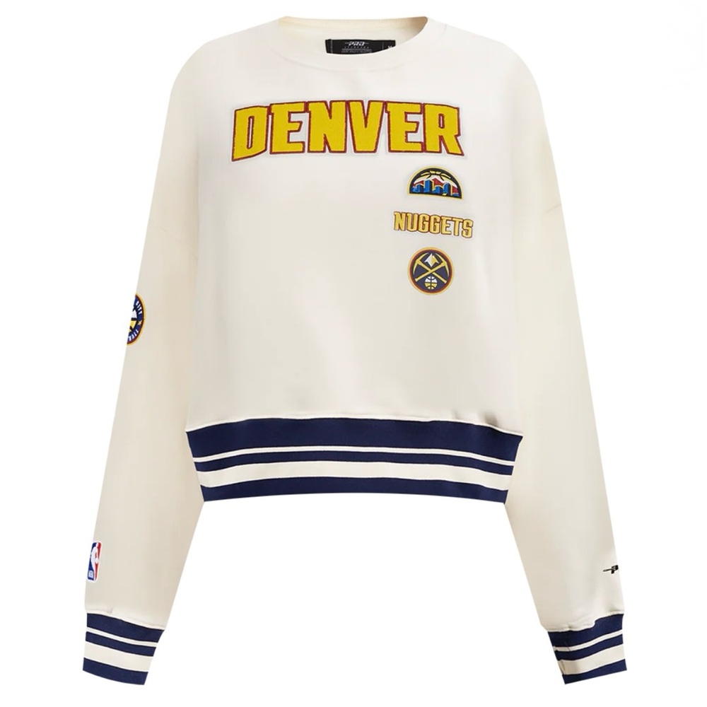 Denver Nuggets Cream Cropped Sweatshirt
